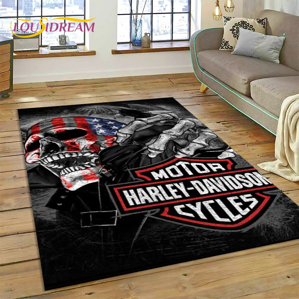 27 スタイルハーレー風オートバイロゴラグカーペット、リビン - Home Textiles Sale のレビューと価格