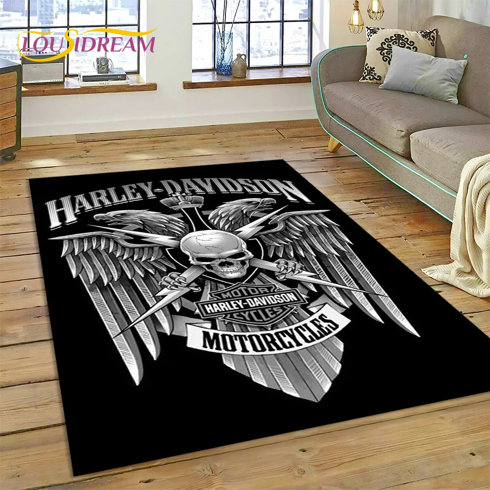 27 スタイルハーレー風オートバイロゴラグカーペット、リビン - Home Textiles Sale のレビューと価格