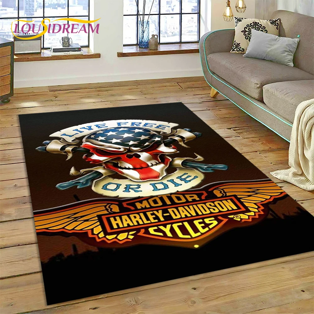 27 スタイルハーレー風オートバイロゴラグカーペット、リビン - Home Textiles Sale のレビューと価格