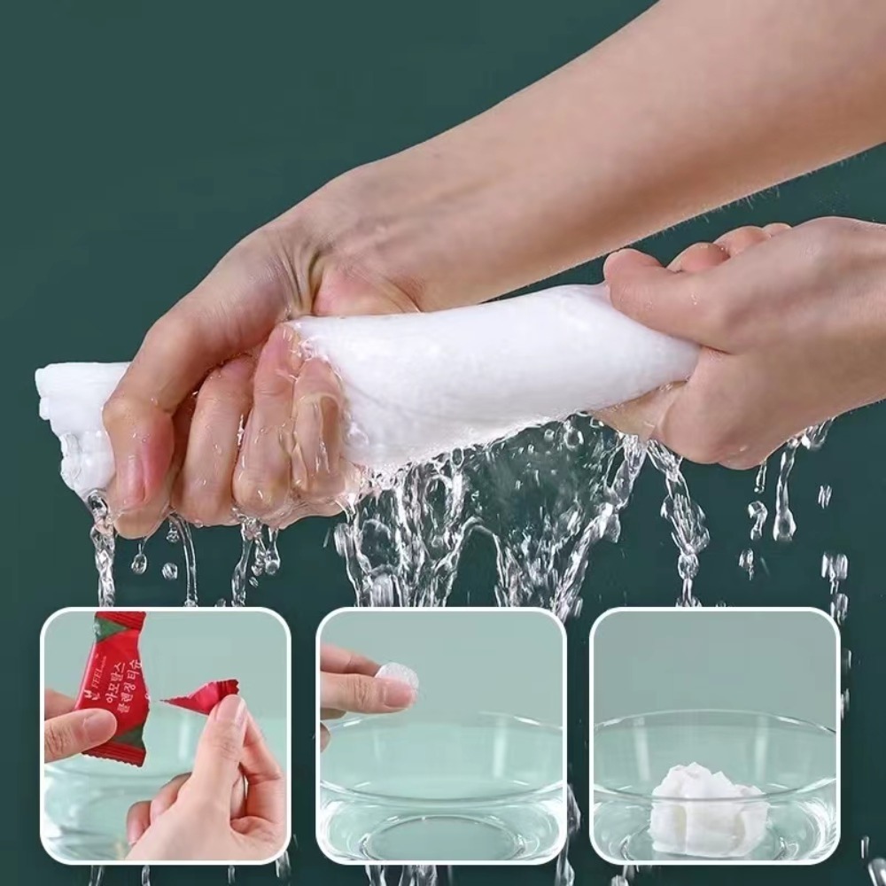 使い捨て圧縮洗顔コットンタオル、再利用可能なソフトトラベルタ - Home Textiles Face Towel のレビューと価格