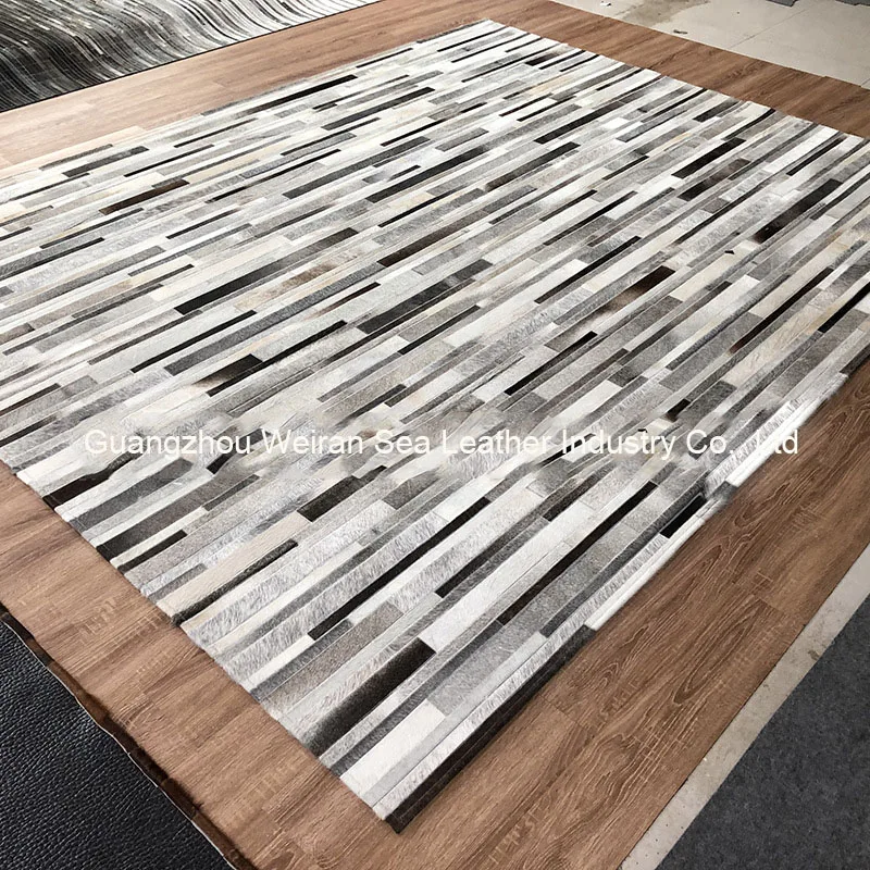2026年輸入天然牛革パッチワークグレーカーペット、家庭用、 - Home Textiles Importers In Usa のレビューと価格