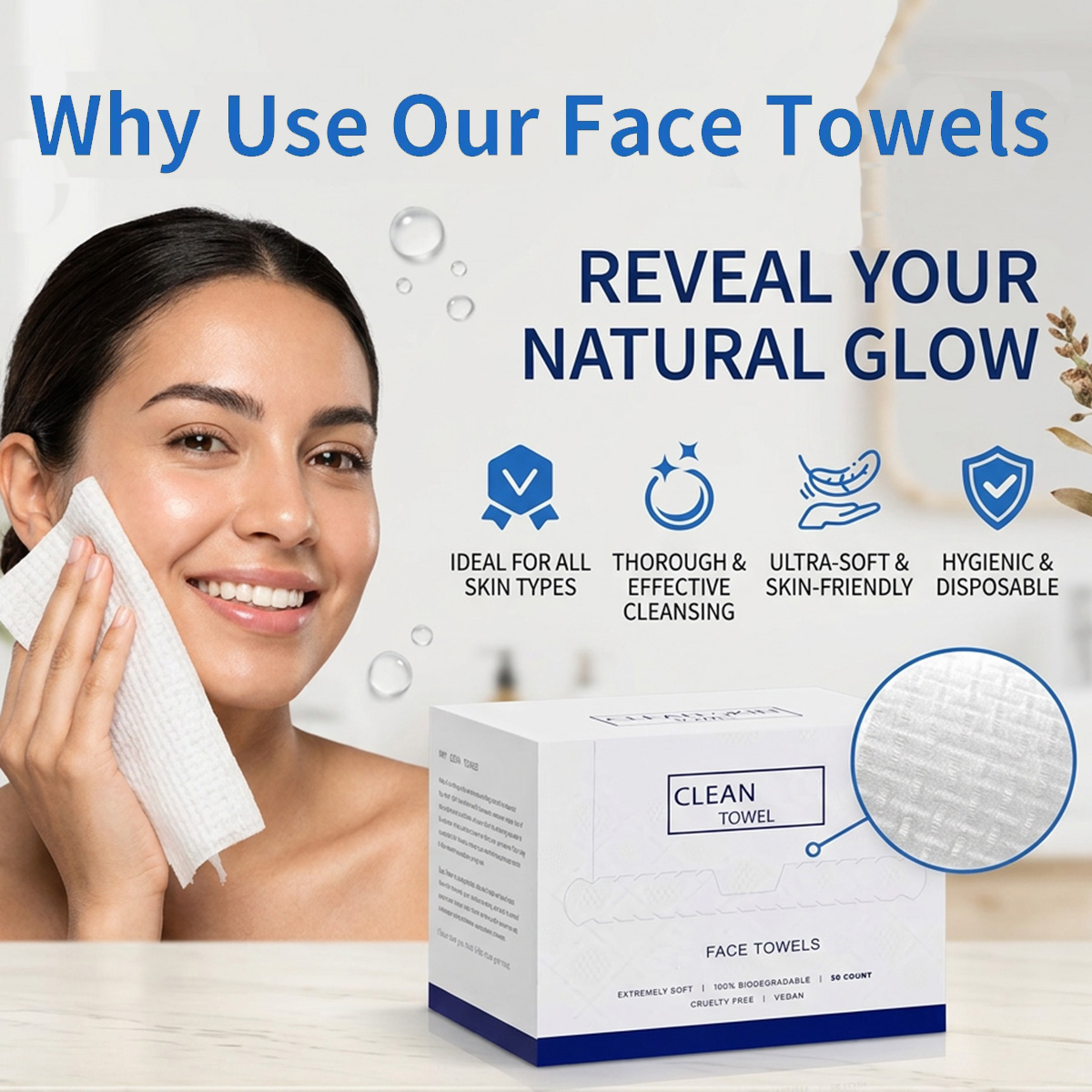 50枚入り使い捨てフェイスタオル　洗顔・メイク落とし　ドライ - Home Textiles Face Towel のレビューと価格