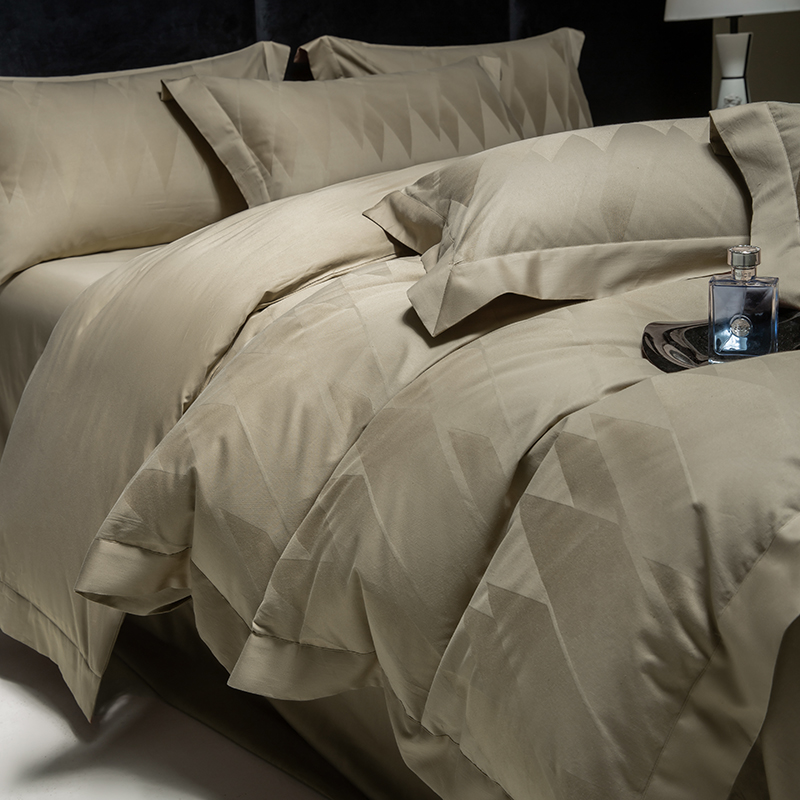 プレミアムエジプト綿ジャカード高級寝具セット高密度サテン幾何 - Home Textiles Premium のレビューと価格